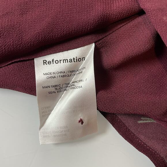 Reformation Aude Floral Smocked Georgette Turtleneck Long Sleeve Midi Dress Sz 0 - Picture 8 of 8